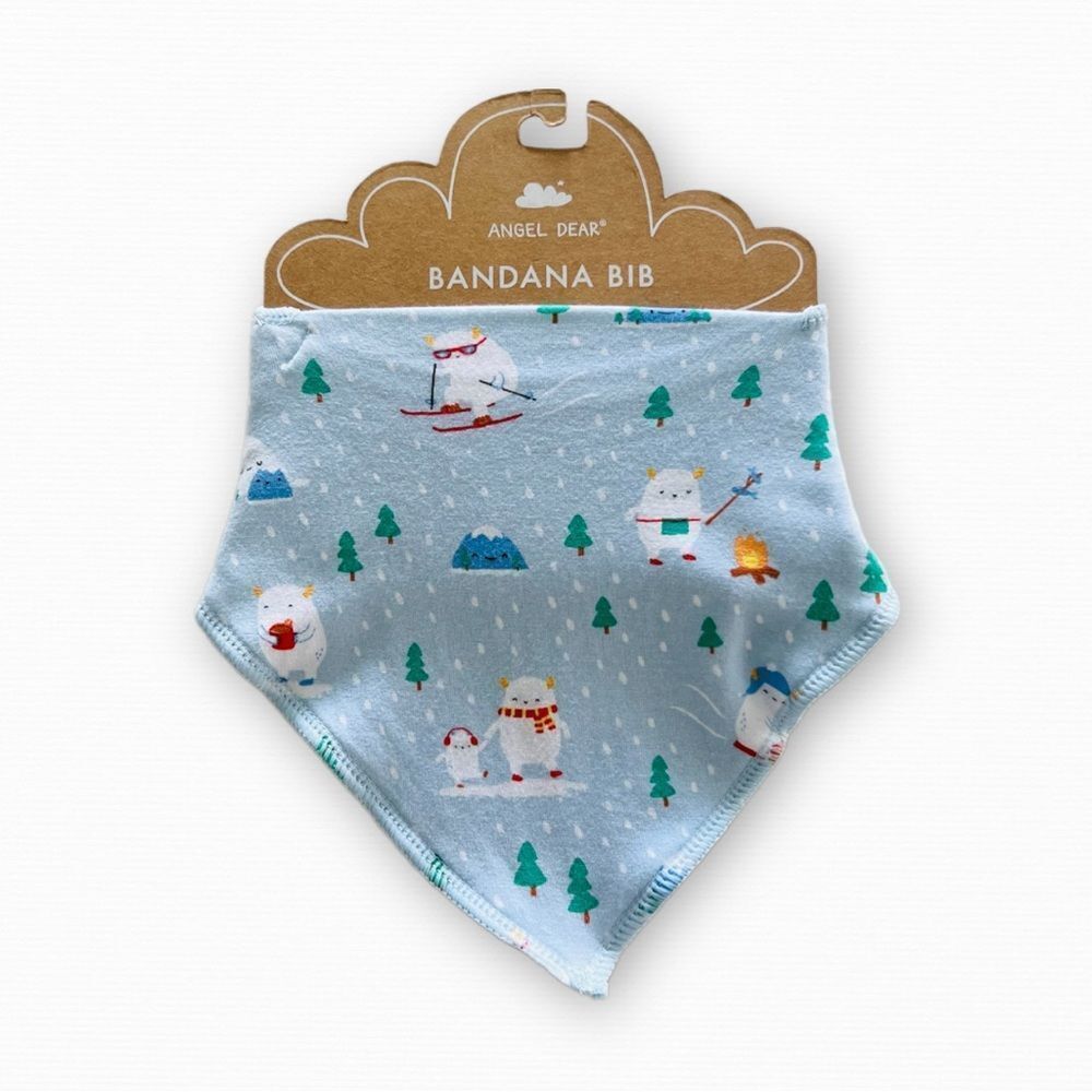 Angel Dear Baby Bamboo Bandana Bib, Yeti, NWT